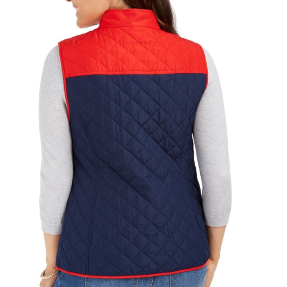 NWT Charter Club Colorblocked Quilted Vest - Picture 2 of 3